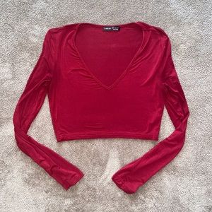 V-neck Long Sleeve Tee